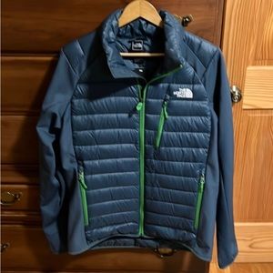 North Face Light Jacket; New With Partial Tags; Blue-Gray shade; Green zippers